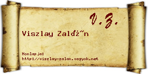 Viszlay Zalán névjegykártya